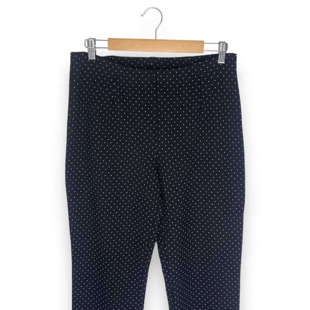 J. Jill Women's Slim Leg Ponte Knit Pants Size MT Black Polka Dot Stretch Pant - Picture 3 of 9
